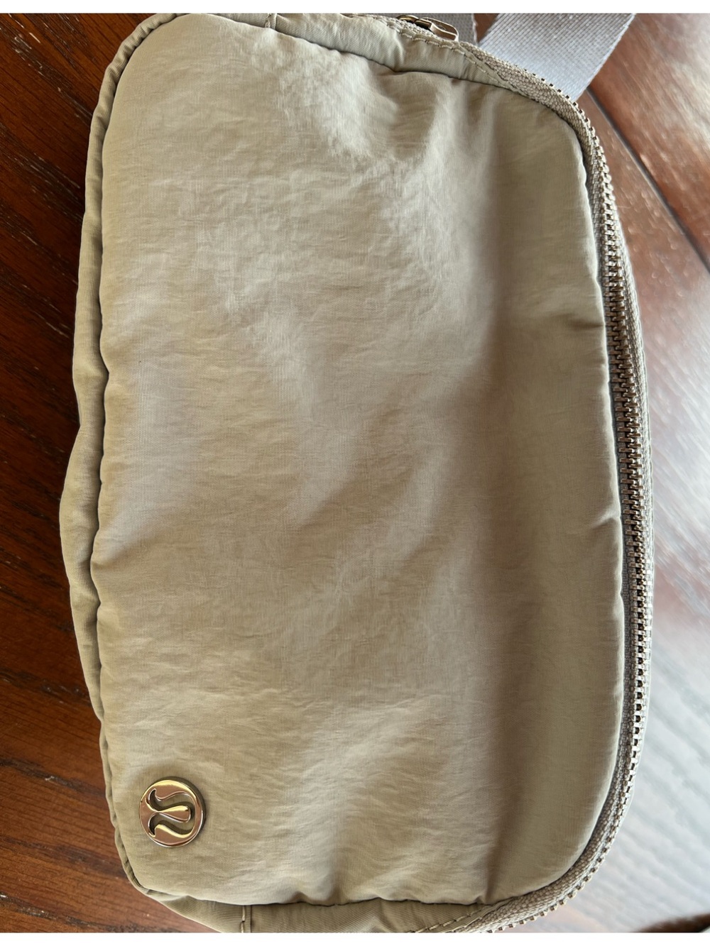 lululemon athletica Light Olive Crossbody Pouch with Gold Logo